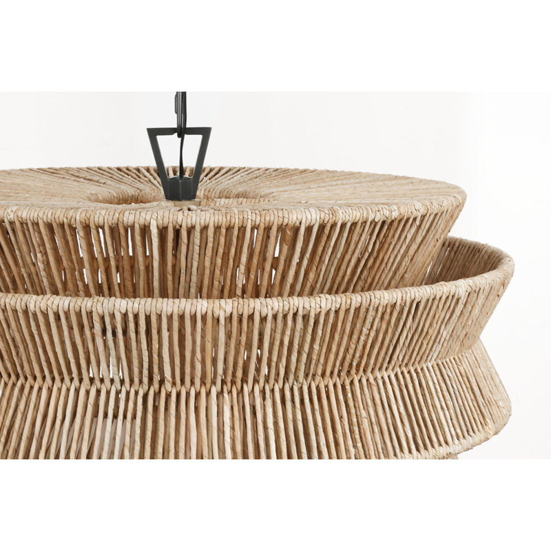 Antigua 30" Chandelier in Natural Abaca, Bronze