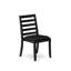 L'ensemble de salle à manger comprend une table ronde et des chaises empilables en polyester, noir-1385058928