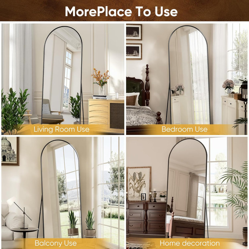Full Length Mirror, Floor Mirror, Oversized Floor Standing Mirror Freestanding Full Body Mirrors With Stand For Bedroom, Hanging Mounted Mirrors For Living Room Cloakroom