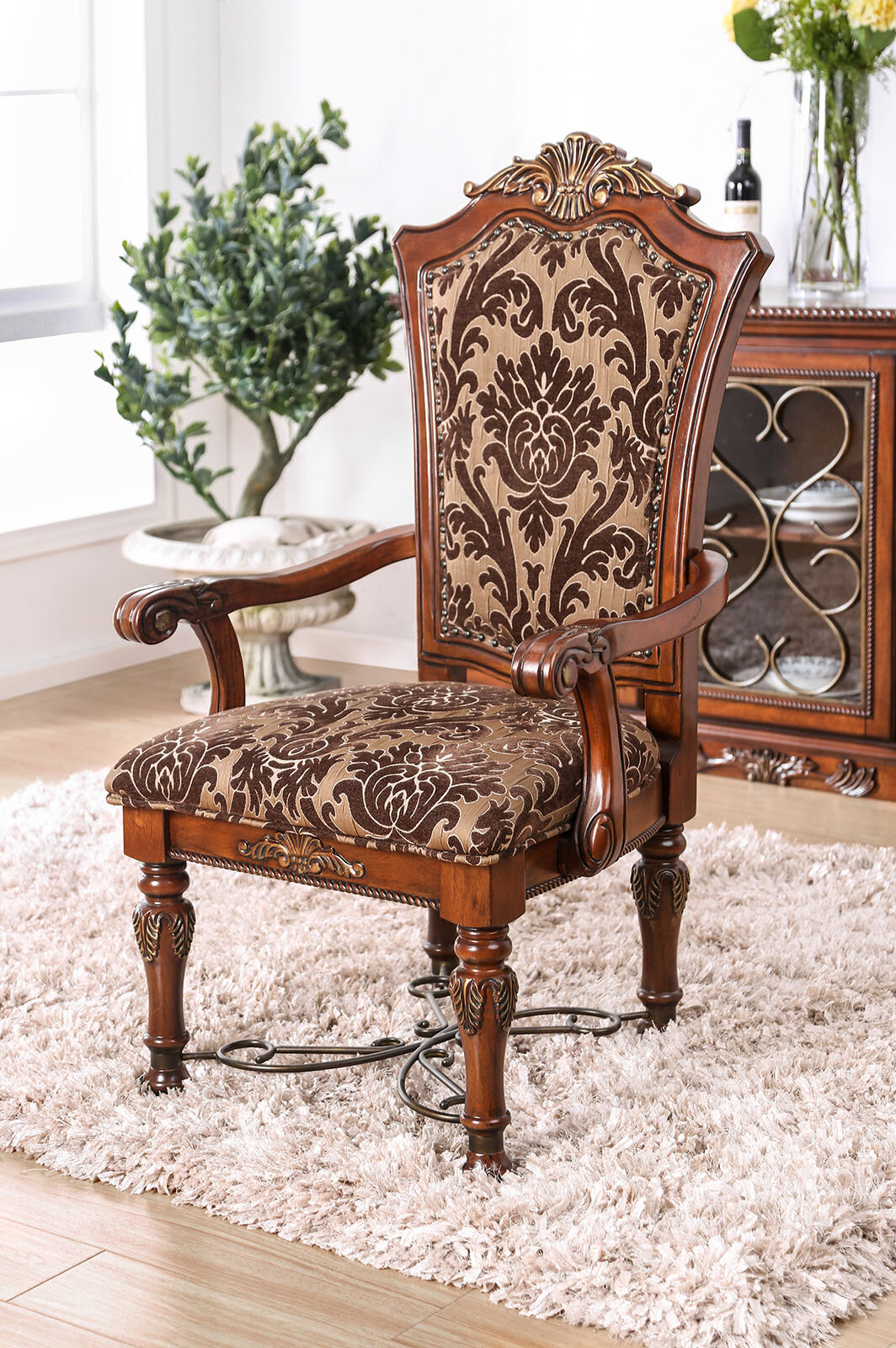 Enprise Polyester Blend Queen Anne Back Arm Chair