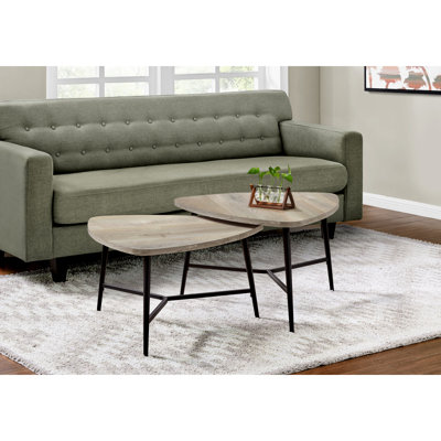 Ensemble de table, ensemble de 2 pièces, café, bout, côté, décor, métal stratifié de salon, contemporain, moderne