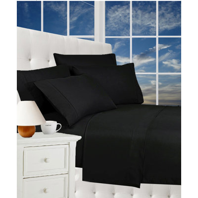 Microfiber Percale Sheet Set with Deep Pocket Fitted Sheet