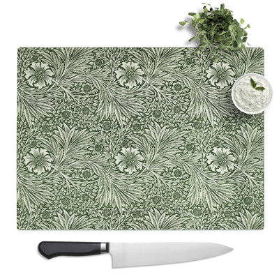 Marigold Vol.1 Print By William Morris Pattern  Glass Chopping Board