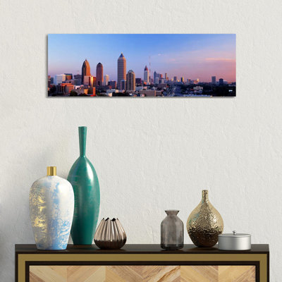 Twilight, Skyline, Atlanta, Georgia, USA - Wrapped Canvas Panoramic Print