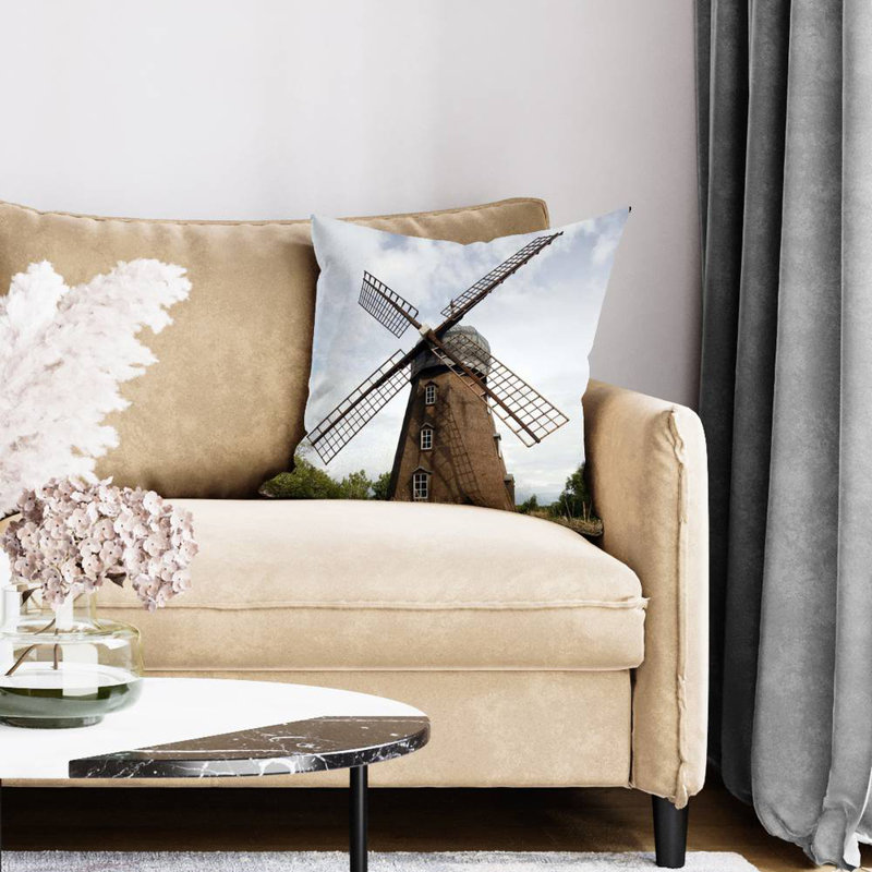 Windmill - 20"x20" Throw pillow cover - Poly twill - Print on demand