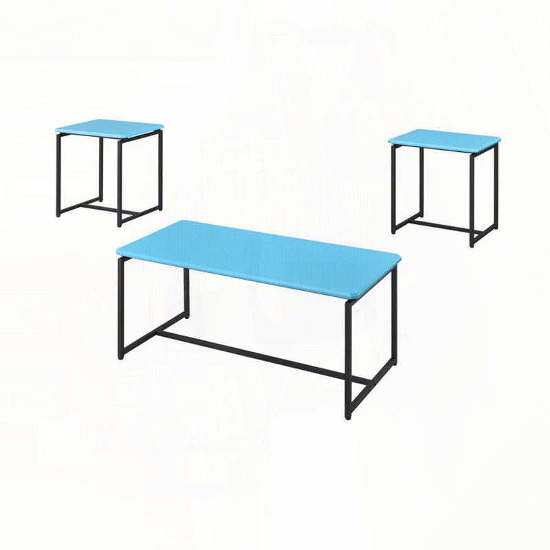 Ensemble de table basse et table de bout en fibre de carbone 3 pièces