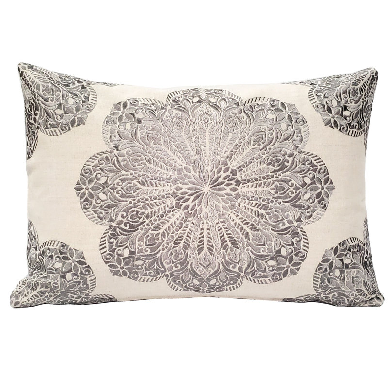 Coussin Mancini, Naturel / gris, Plumes