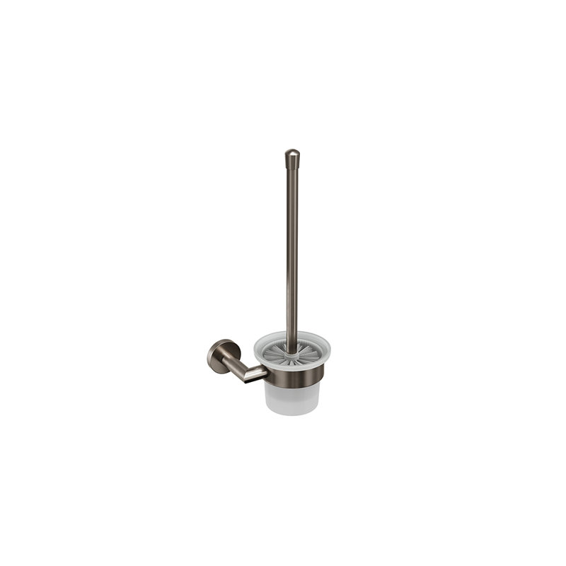 Summit Wall-Mounted Toilet Brush - Brushed Nickel, Premium Brass Construction, Installation Hardware Included, Brushed Nickel