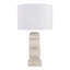 Élégante lampe de table avec base sculpturale ondulée pour la chambre à coucher - Lampe de chevet élégante ou petite lampe de bureau pour le salon - 27 po, blanc
