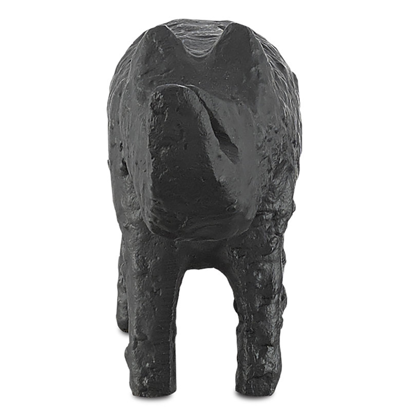 Kano Rhino Figurine, 7.75" H x 3" W x 11" D, Silver