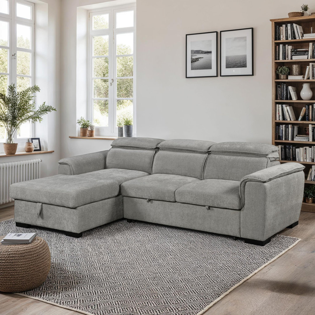 Tivoli 3 Seater Fabric Pull Out Sofa Bed Mocha