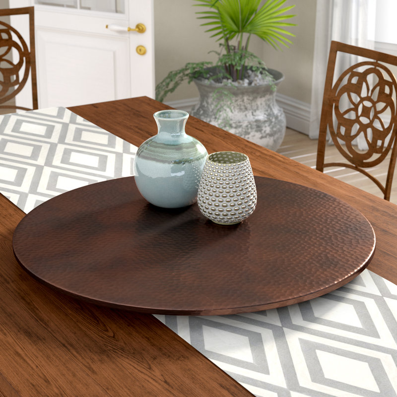 Antique Copper 30-inch Hammered Recycled Copper Lazy Susan