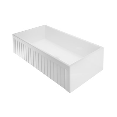 35.62'' L Single Bowl Fireclay Kitchen Sink