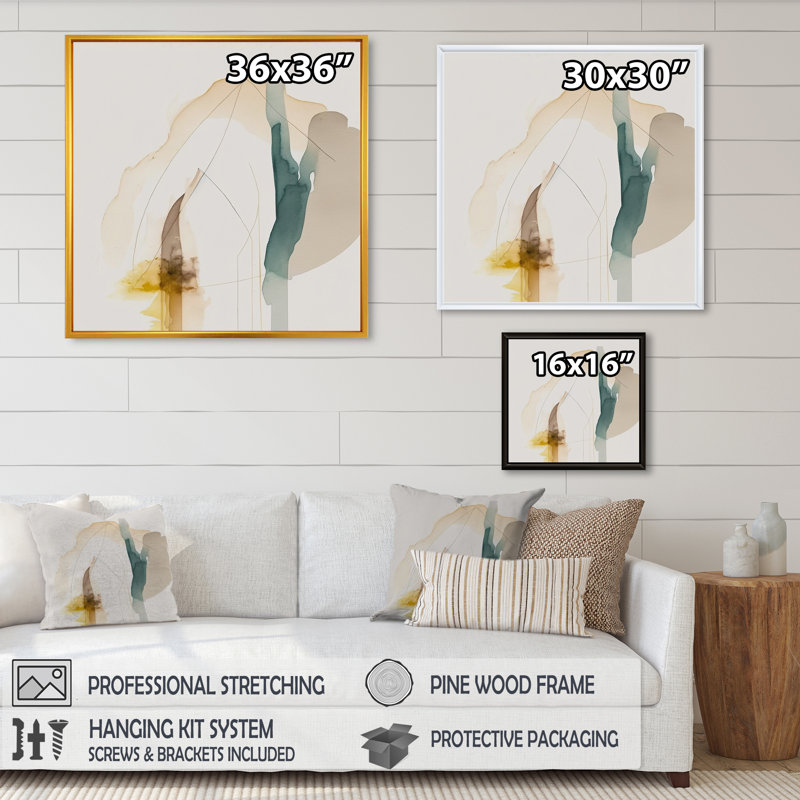 «Mustard Yellow Secrets III», reproduction sur toile, L 36 po x H 36 po, Toile avec cadre flottant noir