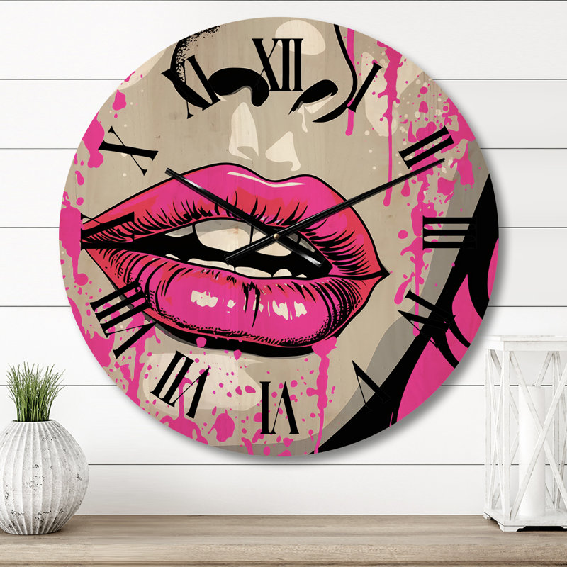 Horloge murale en bois massif Marlicia, Moyenne