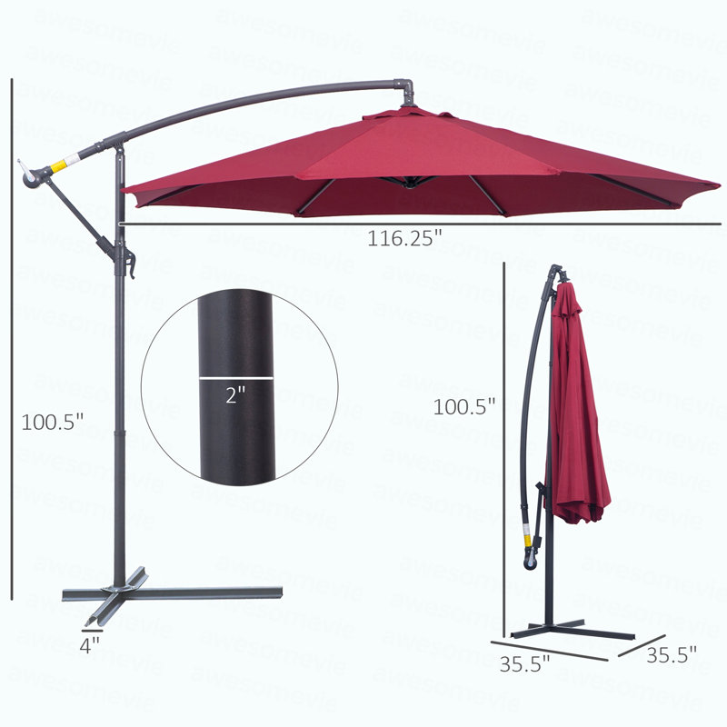 Patio Offset Umbrella With Base Cantilever Patio Umbrellas