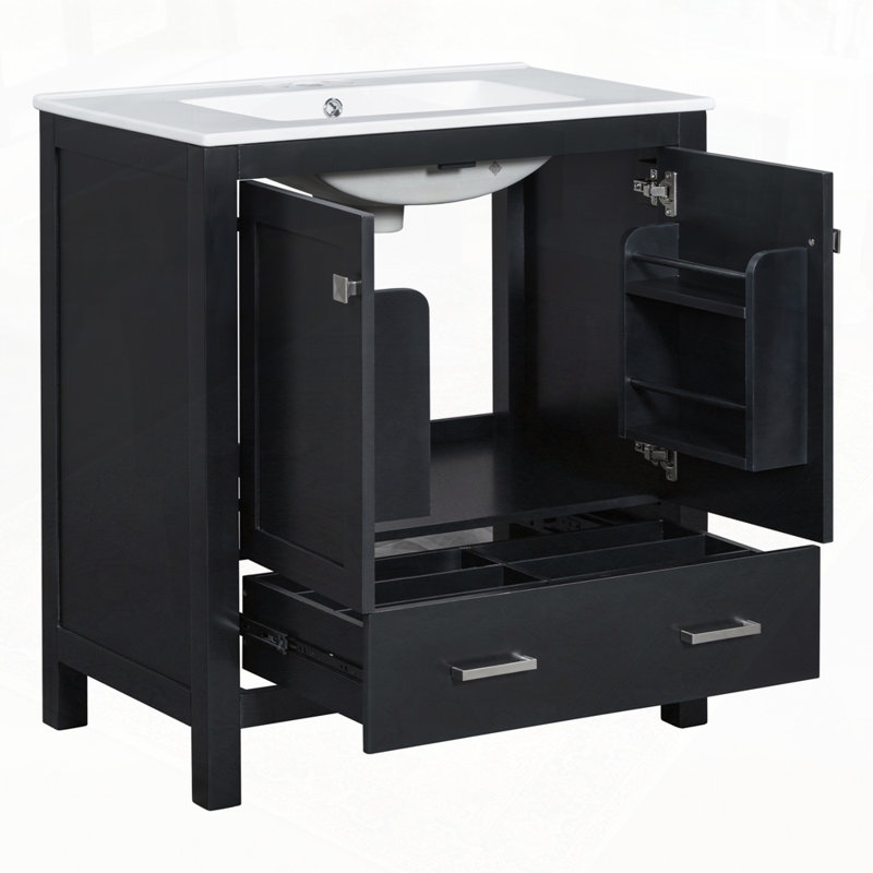 Ensemble de meuble-lavabo double avec salle de bain (séparé), Noir