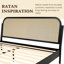 Lit plateforme en rotin de bois massif avec tête de lit Beiro et cadre de lit style Mid-Century Beiro-1344325720-1344325725