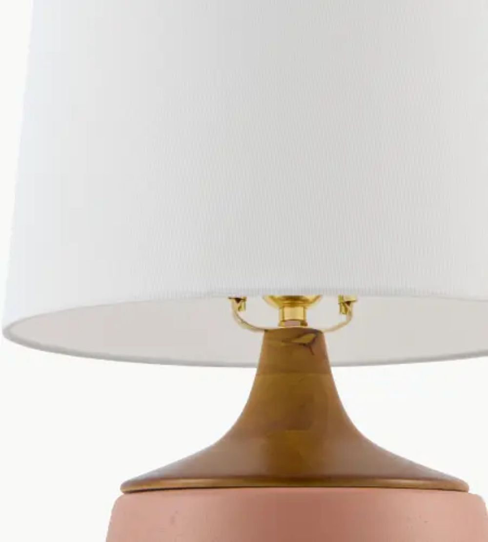 Ceramic Table Lamp, Terracotta, White