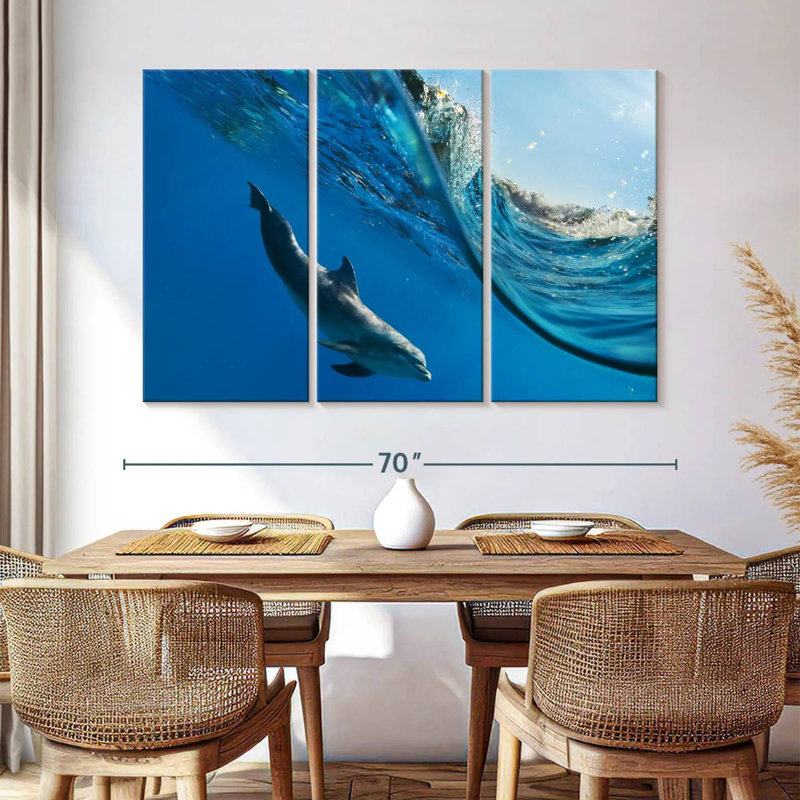 Dolphin Under The Wave, 42" H x 65" W