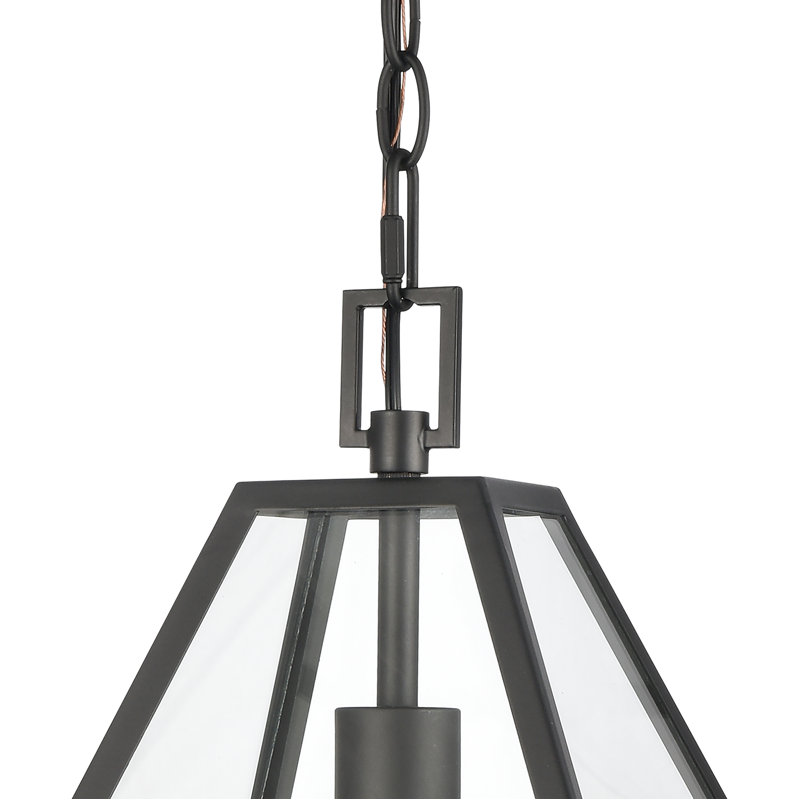 Luminaire suspendu 1 lumière de 12 po Tangent - Noir mat, H 13,75 po x l 12 po x P 12 po, 100 W