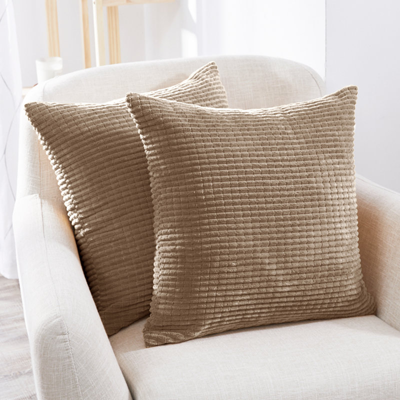 Kenley Citronella Square Throw Pillow Cover, 61cm H x 61cm W x 1cm D, Taupe