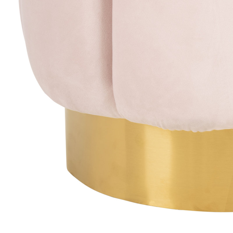 Jayah Upholstered Ottoman, Light Pink Velvet