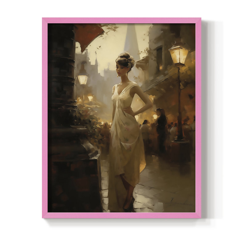 WOMEN Series CDLI Framed Print - Solid Wood, 15" H x 12" W, Pink