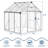 Large Aluminum Walk-in Green Houses for Outdoors, Polycarbonate Greenhouse with Sliding Doors & Roof Vent, Sunroom Winter Greenhouse for Outside Patio, Backyard, Garden-123834538-123834540