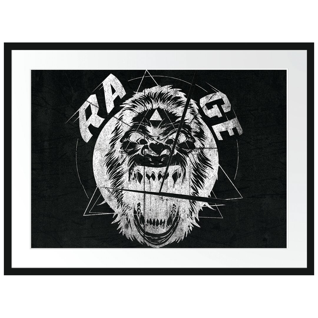 Gerahmtes Poster Rage Black