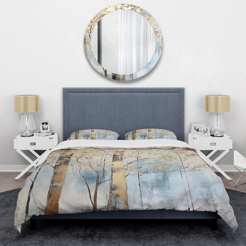 Ensemble de housse de couette Gold and Blue Treasure Trees Scenery II - Trees