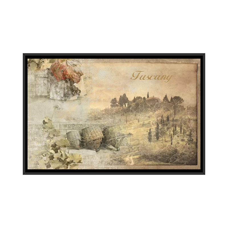 «Tuscany» par PI Studio, reproduction sur toile tendue sur châssis, H 18 po x l 26 po x P 1,5 po, Toile avec cadre noir