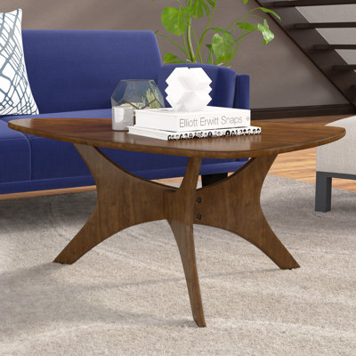 Fresca 17.2'' H Mid Century Modern Triangular Coffee Table, Pecan