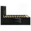 Grand lit de rangement noir Jazz