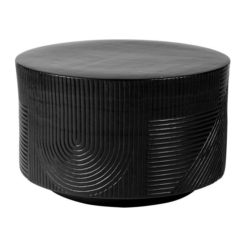 Provenance Signature Outdoor Round Side Table, Gloss Coal