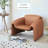 Modern Minimalist Orange Faux Leather Sofa Chair