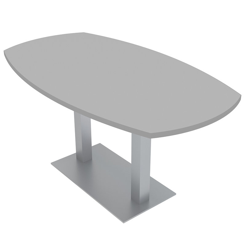 Table de conférence Arc Boat, Argent argent, L 60 po x l 36 po, Brouillard gris