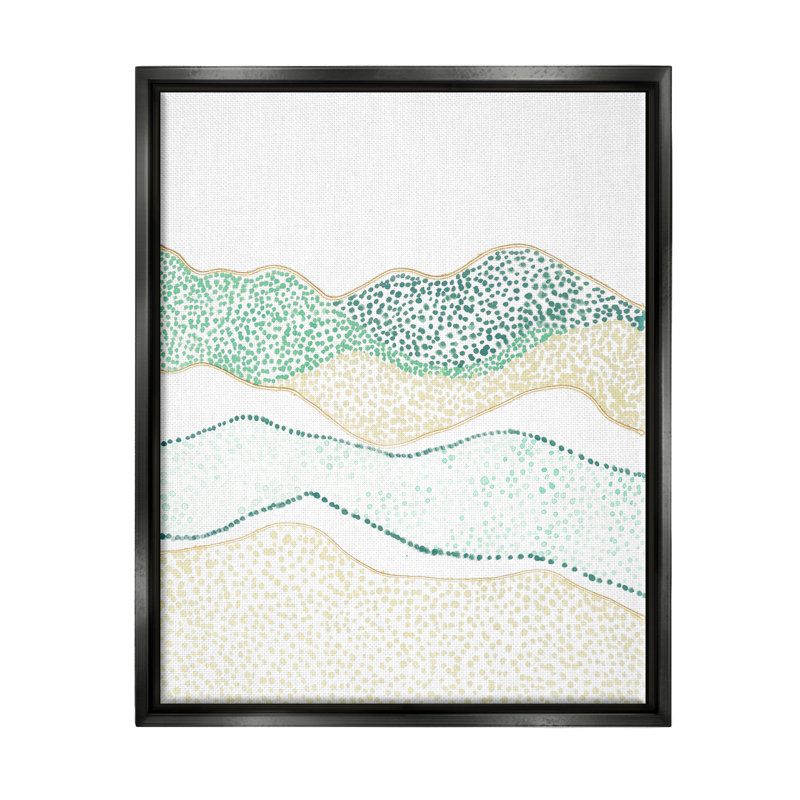 «Abstract Green Mountains Landscape» par Vanna Lam, impression, Cadre flottant noir de jais, H 21 po x l 17 po x P 1,7 po