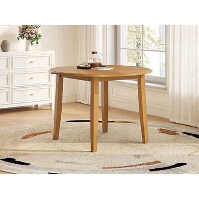Table de salle à manger extensible ronde pour 2 à 4 personnes, table de salle à manger pliante en bois avec taille réglable, conception peu encombrante pour les petits appartements et la salle à manger
