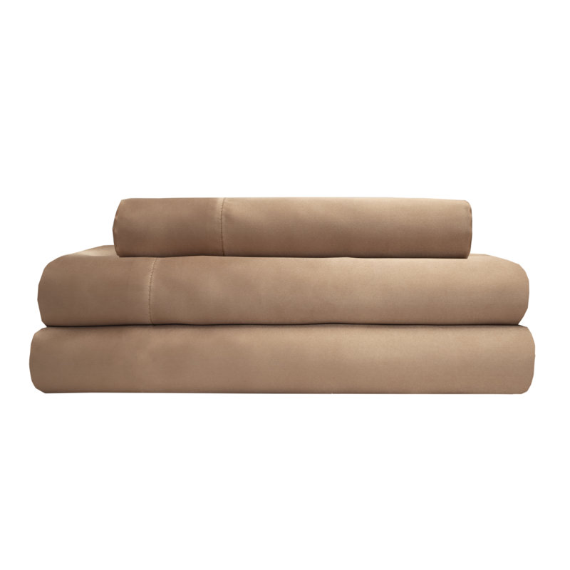 Ensemble de draps en micro-fibre, Or, Ensemble de draps pour lit simple avec un drap-hou