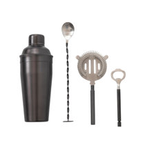 True Contour Cocktail Shaker, 18 oz Stainless Steel Cobbler Shaker With Cap  And Strainer - Drink Shakers for Cocktails and Liquor