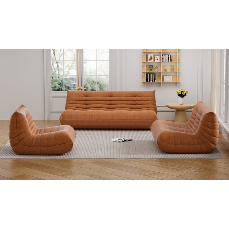 Ensemble de 3 chauffeuses, canapé-lit sur pied, fauteuil à billes d'angle, canapé Tatami, canapé d'angle (canapé, causeuse et fauteuil)