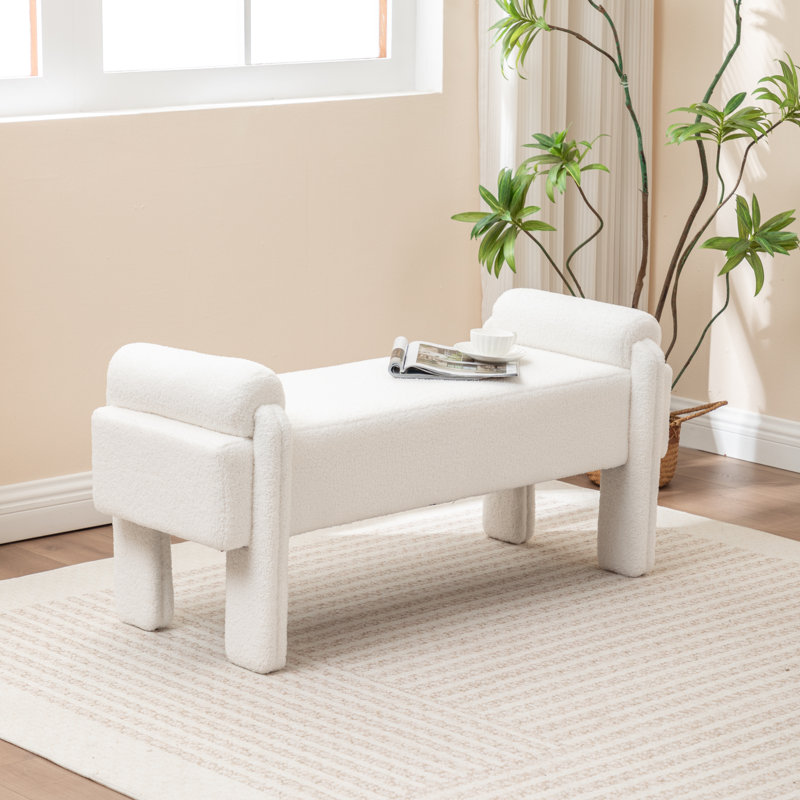 Kaybree Upholstered Bench, White