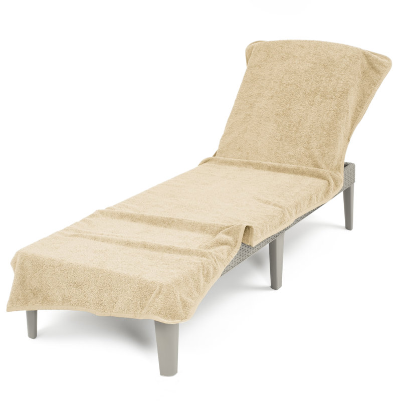 Housse pour chaise longue avec pochette, serviette de plage surdimensionnée 86 po x 32 po, Taupe sable, 1 pièce