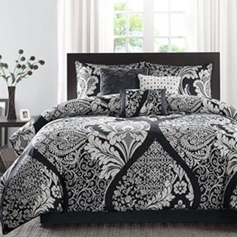Édredon noir très grand 7 pièces - Housse de coussin en coton 180tc, Très grand édredon + 6 pièces supplémentaires , Noir