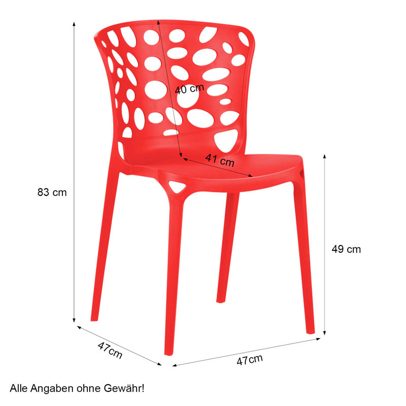 Keralup Stacking Patio Dining Side Chair, Red