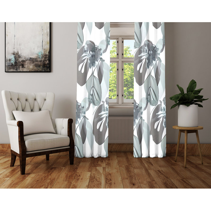 Diori Semi Sheer Curtain Pair, 40" W x 61" L