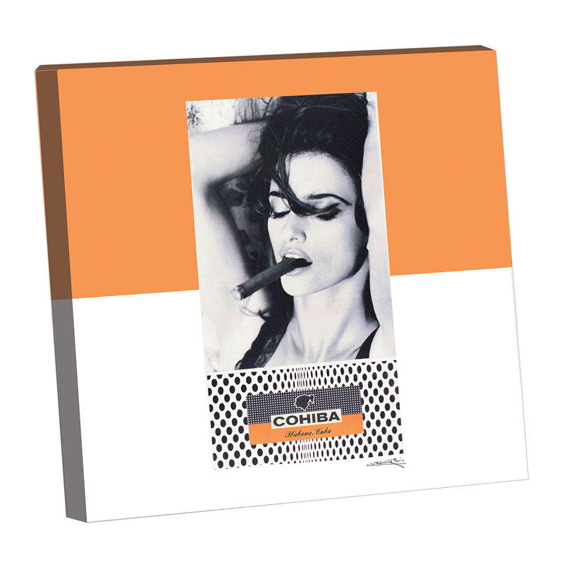 Femme et cigares, H 30 po x l 30 po x P 1,25 po