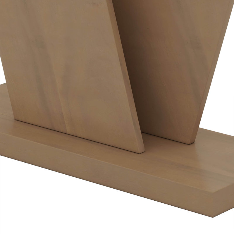 Modern  Console Table With V-Base Design, Brown