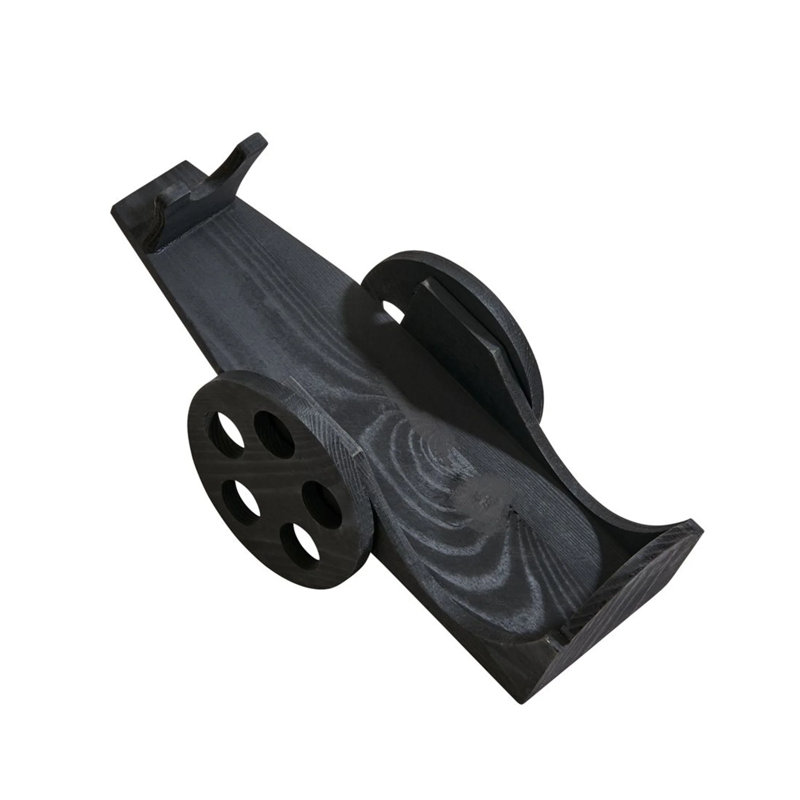 Porte-bouteilles de table en bois massif noir pour 1 bouteille Jenn